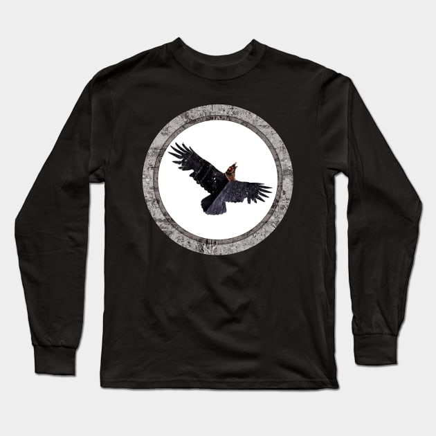 Raven Long Sleeve T-Shirt by WildMeART